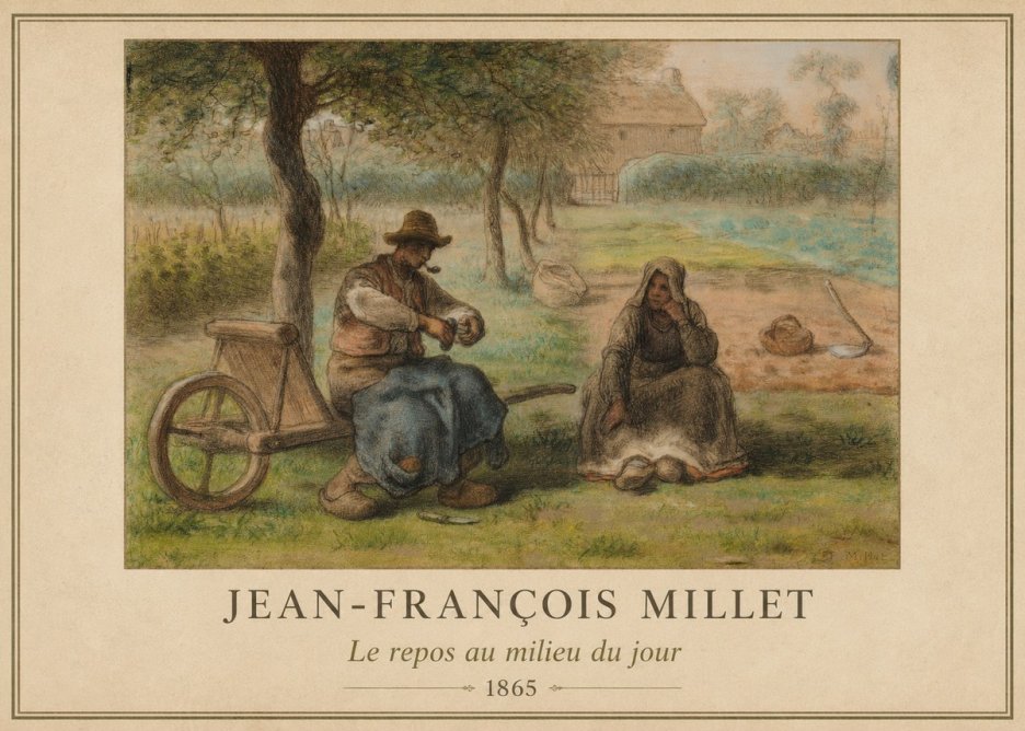 Jean-François Millet Le Repos Au Milieu Du Jour No1 - Affiche