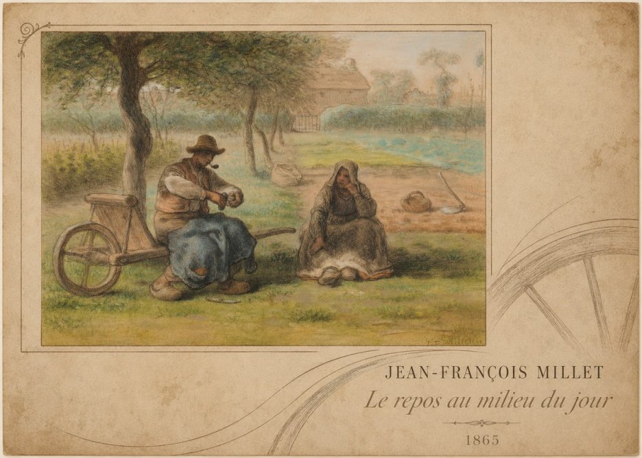 Jean-François Millet Le Repos Au Milieu Du Jour No2 - Affiche