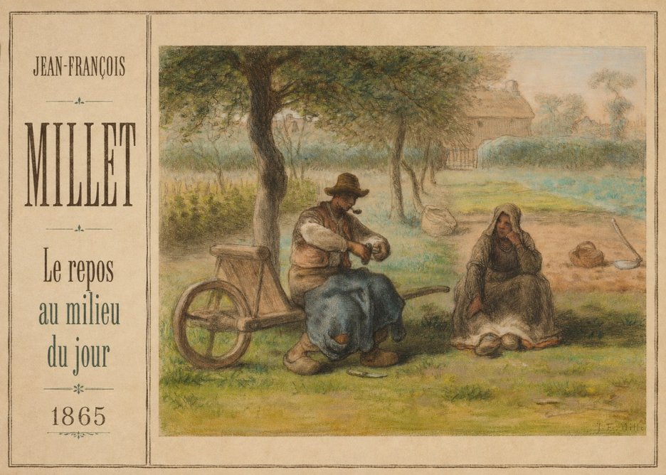 Jean-François Millet Le Repos Au Milieu Du Jour No3 - Affiche