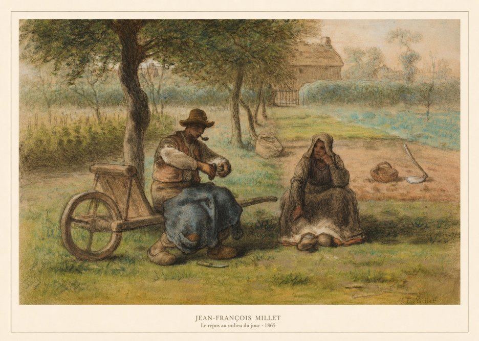 Jean-François Millet Le Repos Au Milieu Du Jour No5 - Affiche