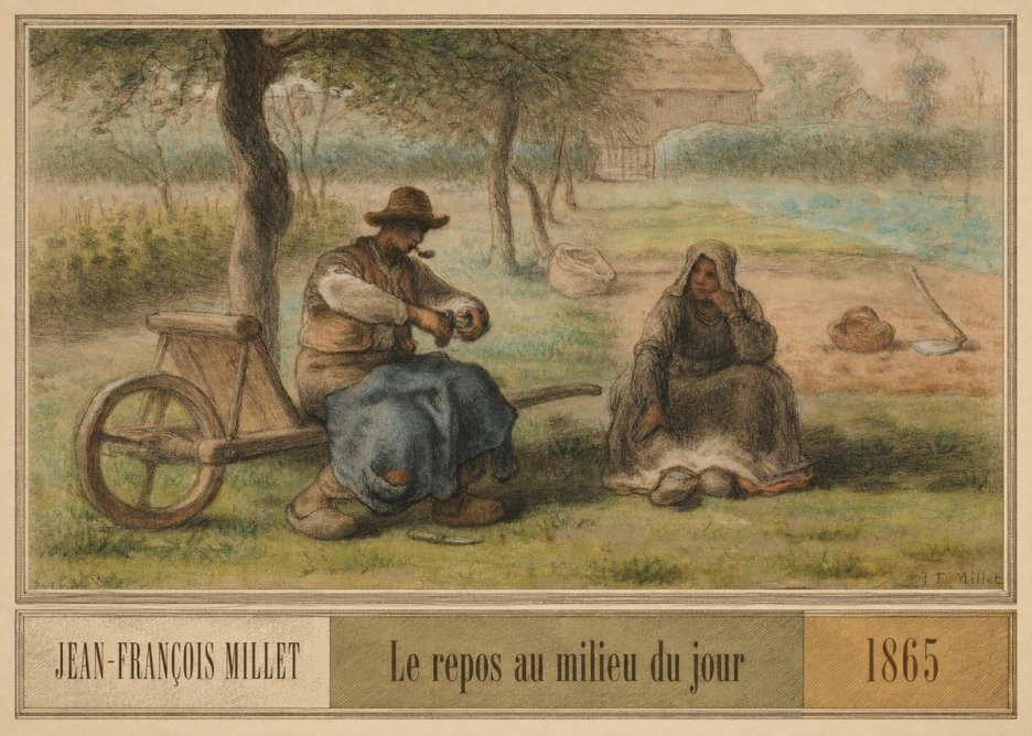 Jean-François Millet Le Repos Au Milieu Du Jour No6 - Affiche