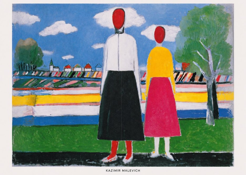 Kazimir Malevich Two Figures No6 - Affiche