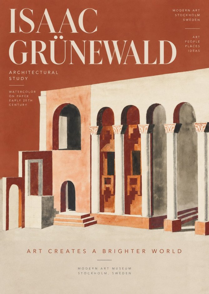 Isaac Grünewald Architectural Study I No5 - Affiche
