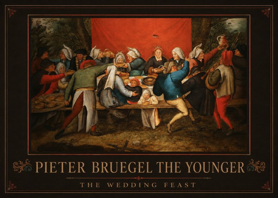 Pieter Bruegel The Wedding Feast No1 - Affiche
