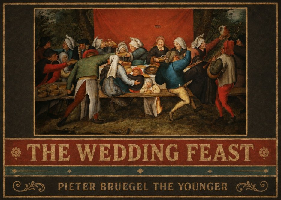 Pieter Bruegel The Wedding Feast No6 - Affiche