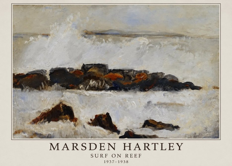Marsden Hartley Surf on Reef No3 - Affiche