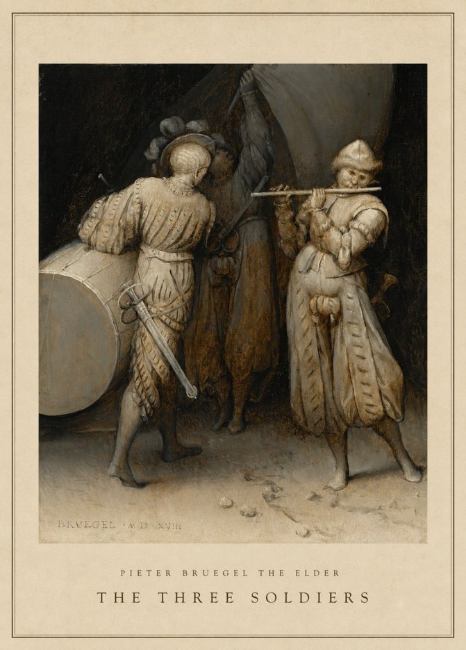 Pieter Bruegel The Three Soldiers No4 - Affiche