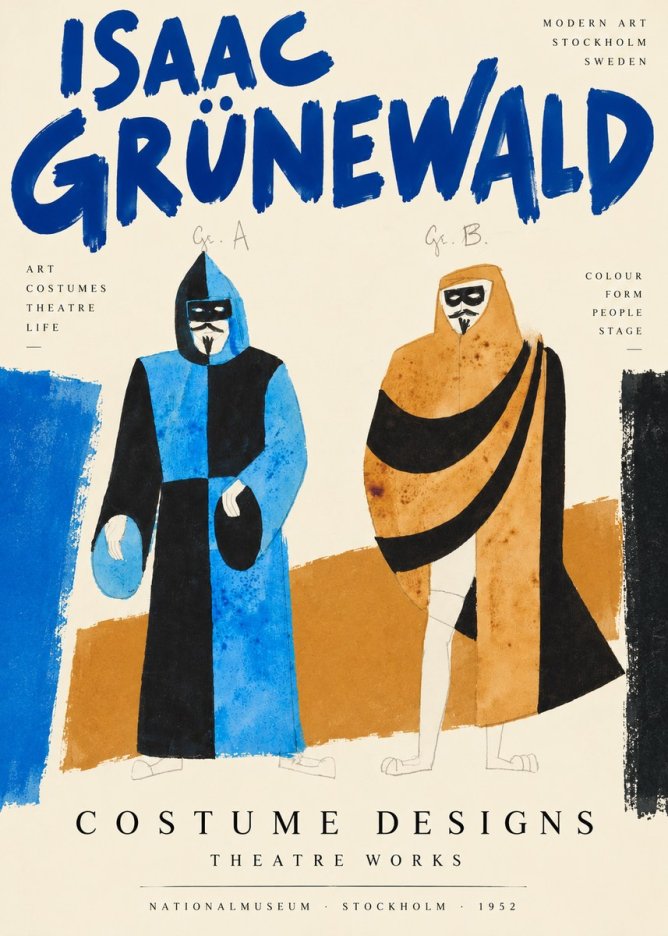 Isaac Grünewald Two Masquerade Figures - Costume Sketch No2 - Affiche