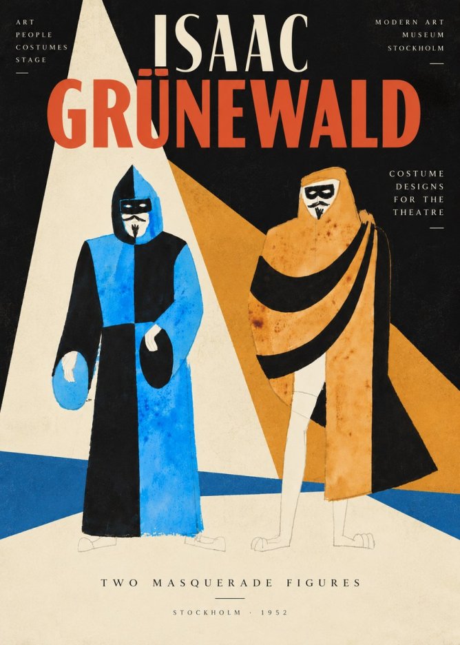 Isaac Grünewald Two Masquerade Figures - Costume Sketch No5 - Affiche