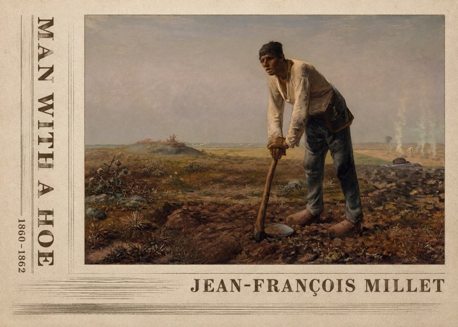 Jean-François Millet Man with a Hoe No2 - Affiche