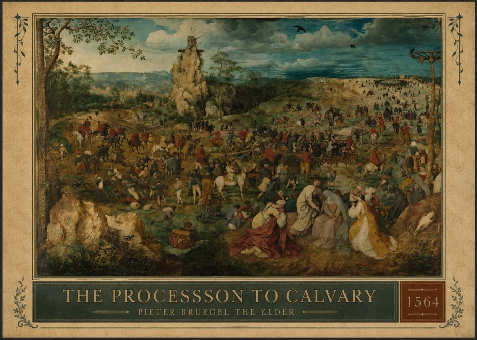 Pieter Bruegel The Processsson to Calvary No1 - Affiche