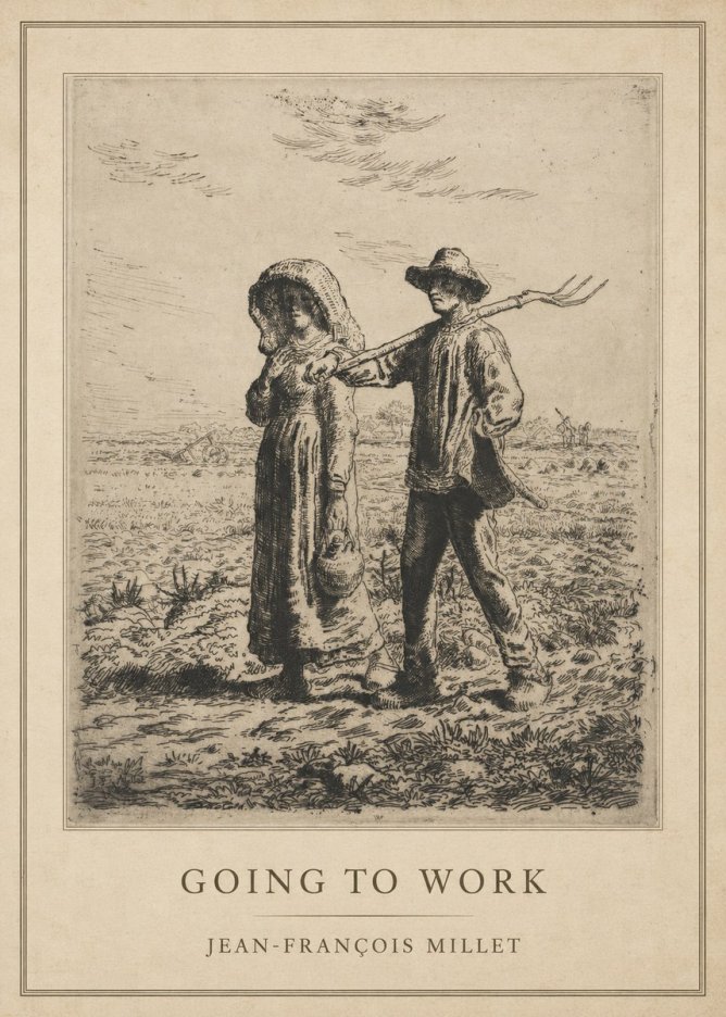 Jean-François Millet Going to Work No1 - Affiche