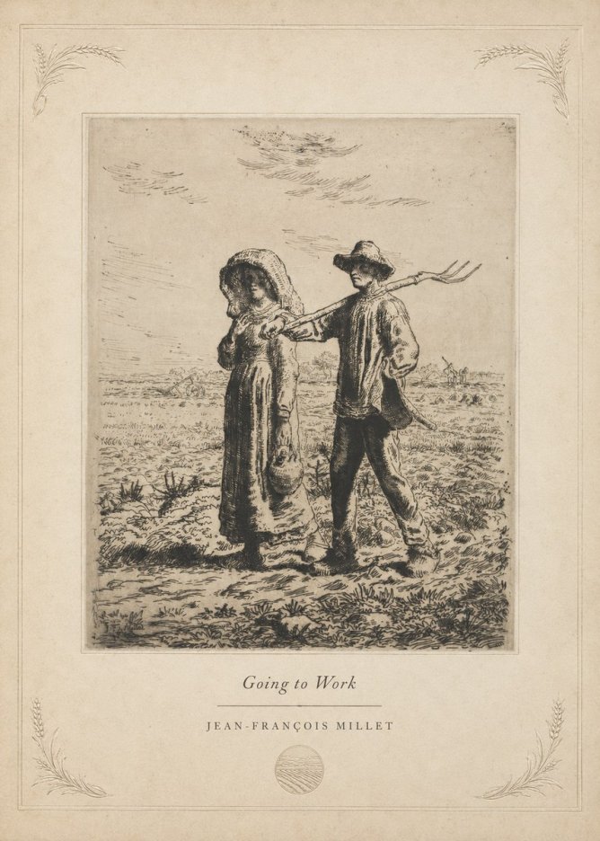 Jean-François Millet Going to Work No5 - Affiche
