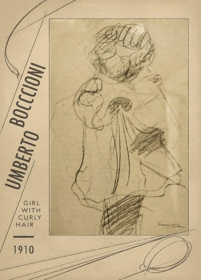 Umberto Boccioni Girl with Curly Hair No2 - Affiche