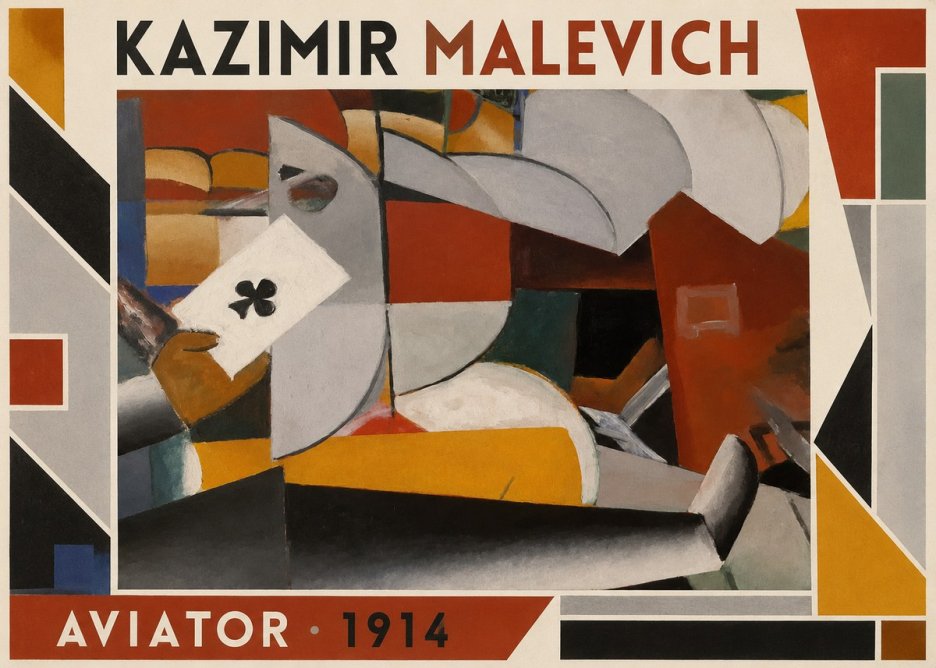 Kazimir Malevich Aviator No1 - Affiche