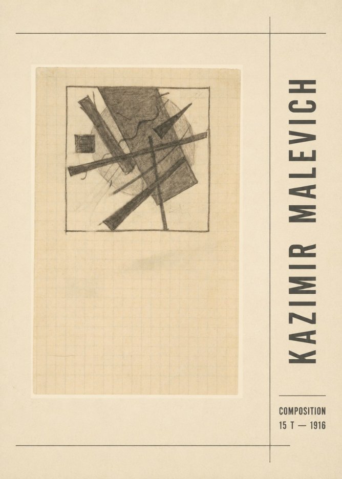 Kazimir Malevich Composition 15 T - 1916 No2 - Affiche