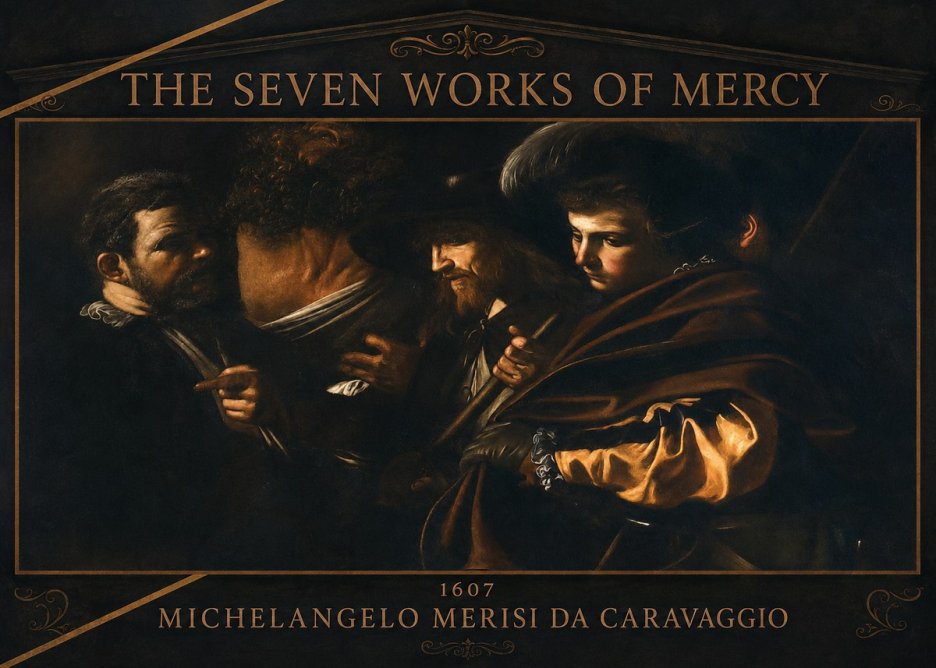 Michelangelo Merisi da Caravaggio The Seven Works of Mercy VI No3 - Affiche