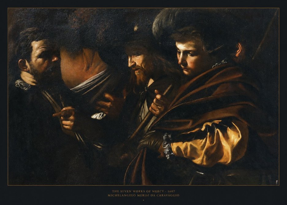 Michelangelo Merisi da Caravaggio The Seven Works of Mercy VI No6 - Affiche
