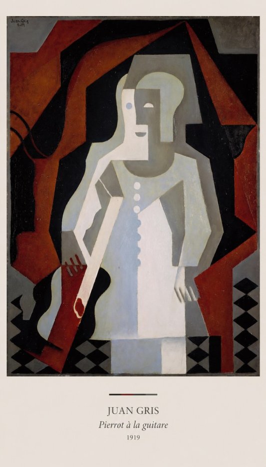 Juan Gris Pierrot À La Guitare No6 - Affiche