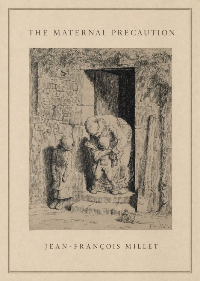 Jean-François Millet The Maternal Precaution No1 - Affiche