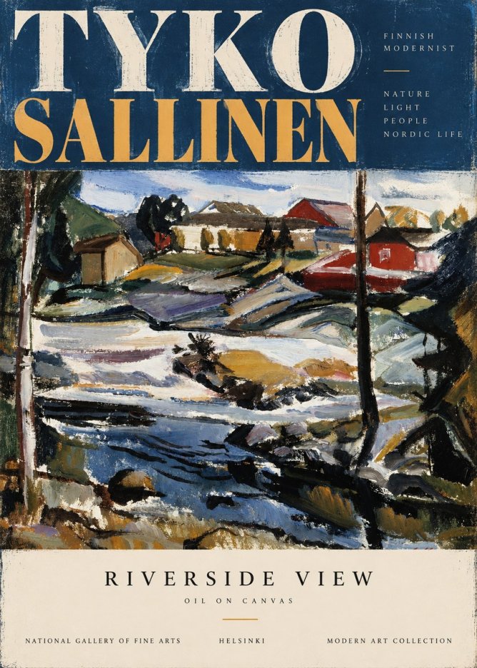 Tyko Sallinen Riverside View No2 - Affiche