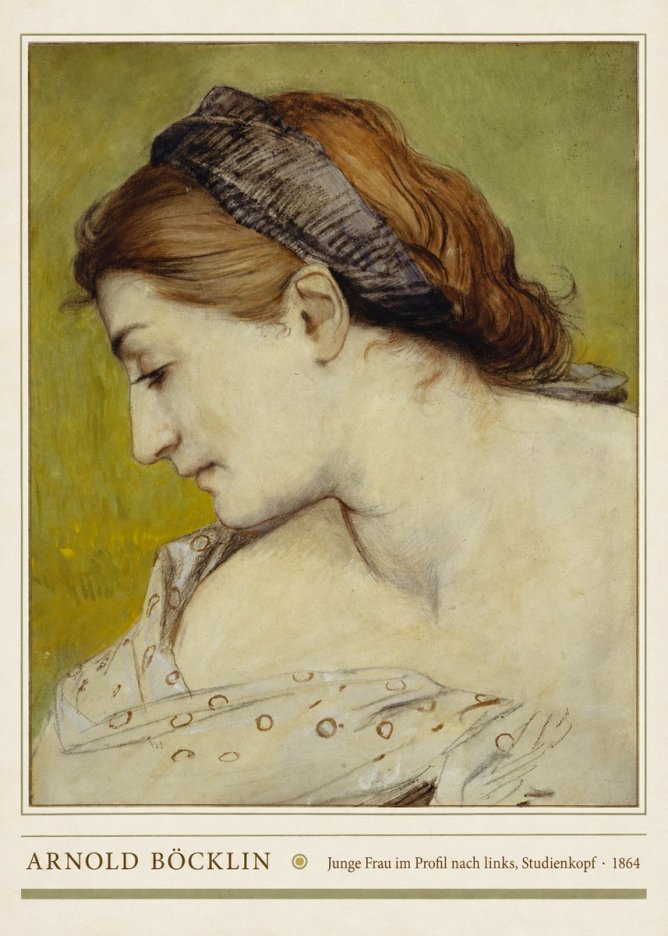Arnold Böcklin Junge Frau Im Profil Nach Links, Studienkopf No4 - Affiche