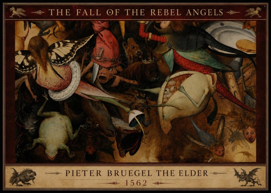 Pieter Bruegel The Fall of the Rebel Angels V No3 - Affiche