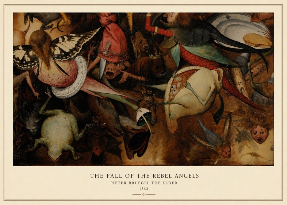 Pieter Bruegel The Fall of the Rebel Angels V No5 - Affiche