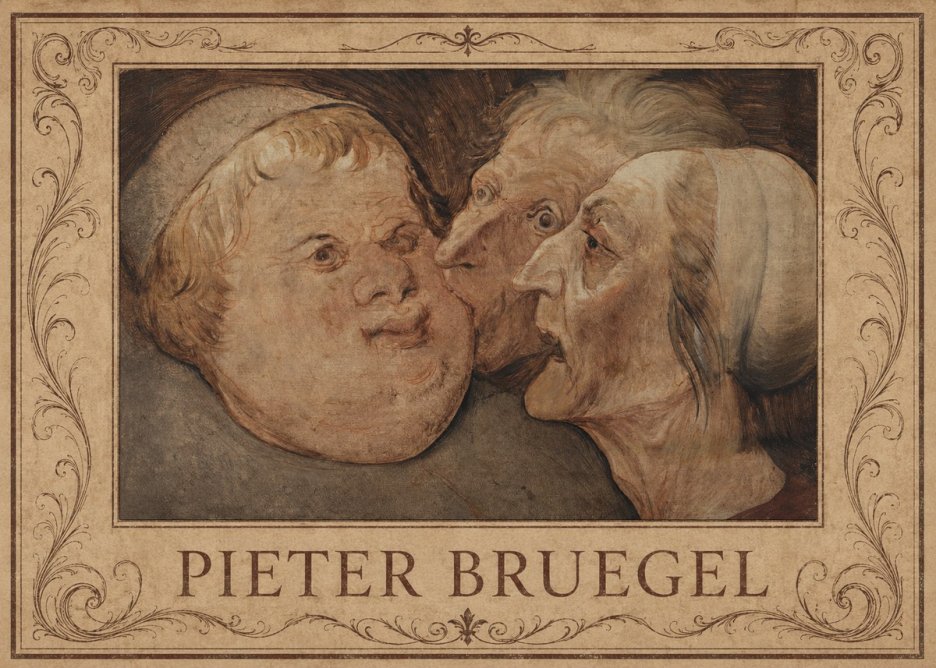 Pieter Bruegel Three Grotesque Heads No1 - Affiche