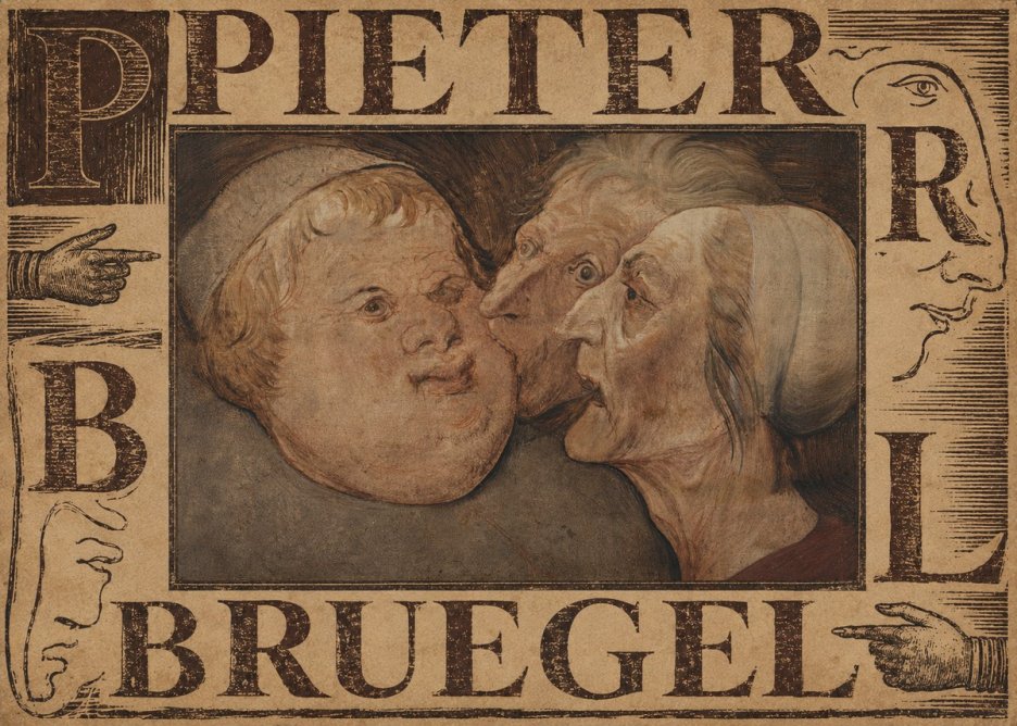 Pieter Bruegel Three Grotesque Heads No4 - Affiche