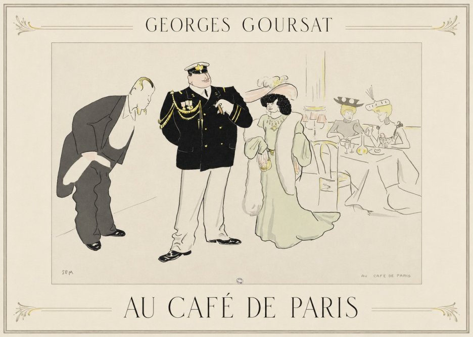 Georges Goursat Au Café De Paris No1 - Affiche