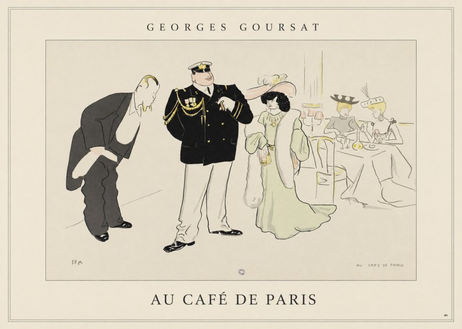 Georges Goursat Au Café De Paris No4 - Affiche