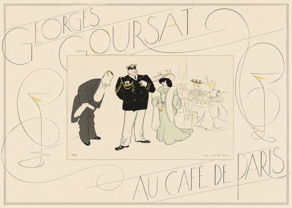 Georges Goursat Au Café De Paris No5 - Affiche
