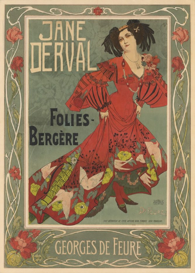 Georges de Feure Jane Derval - Folies-bergère II No1 - Affiche