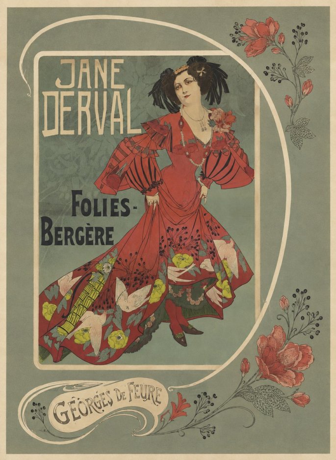 Georges de Feure Jane Derval - Folies-bergère II No5 - Affiche
