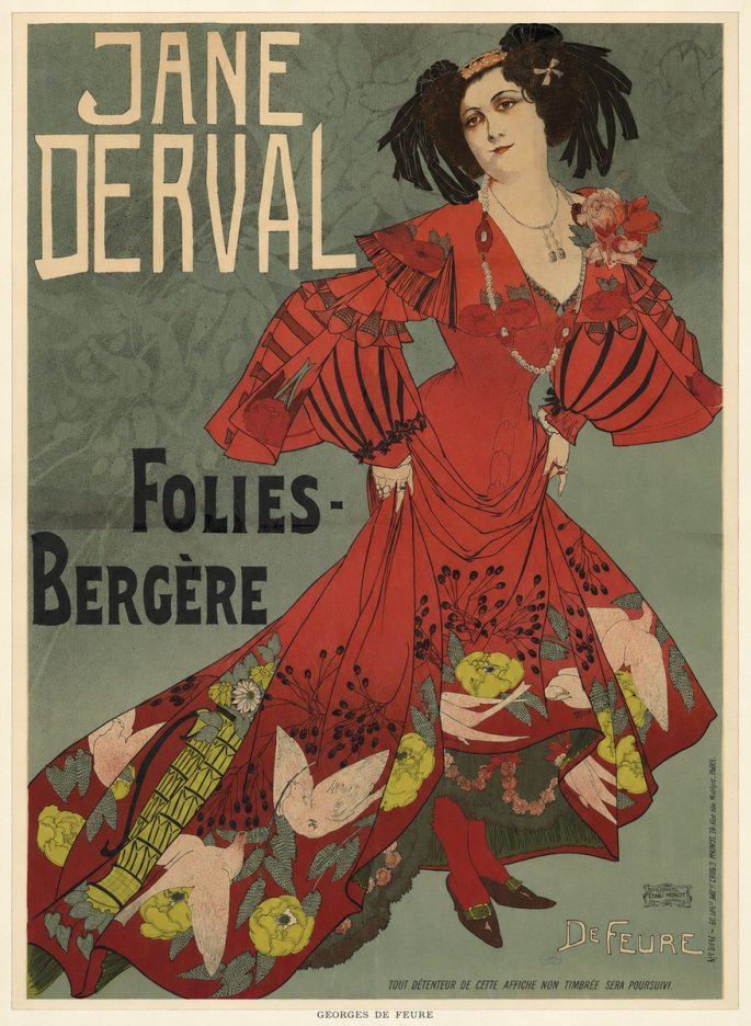 Georges de Feure Jane Derval - Folies-bergère II No6 - Affiche