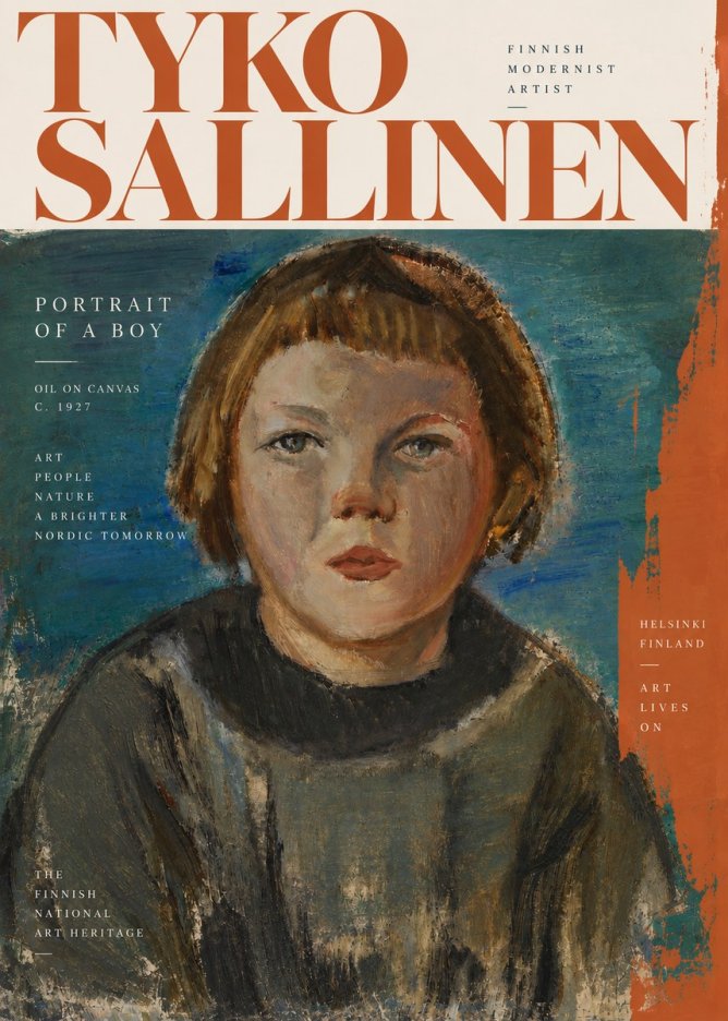 Tyko Sallinen Portrait of a Boy No3 - Affiche