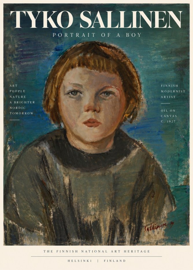 Tyko Sallinen Portrait of a Boy No4 - Affiche