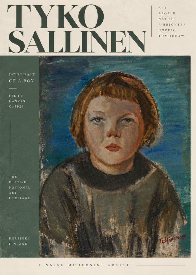 Tyko Sallinen Portrait of a Boy No6 - Affiche