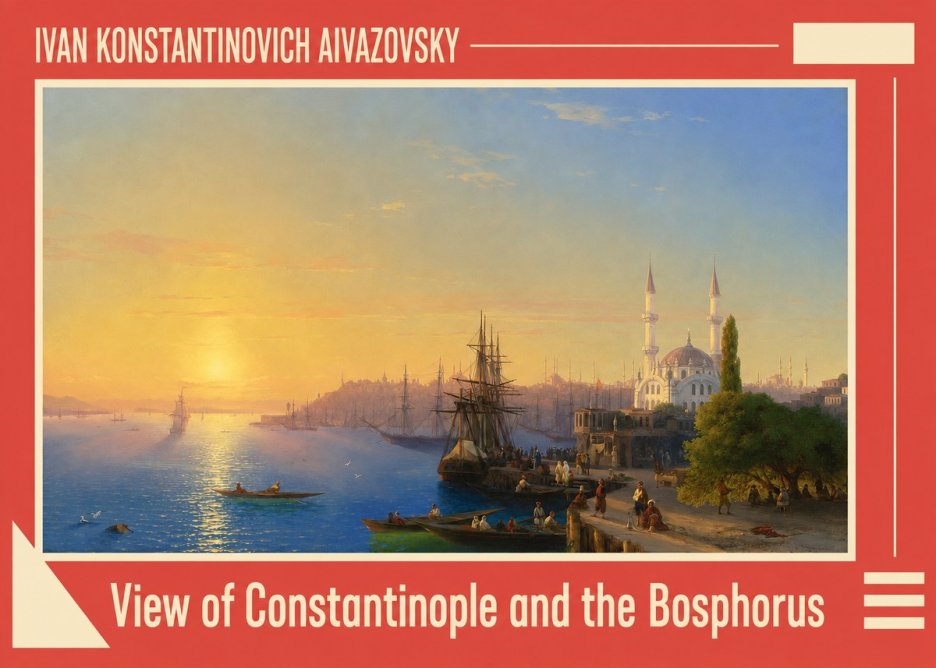 Ivan Konstantinovich Aivazovsky View of Constantinople and the Bosphorus No2 - Affiche