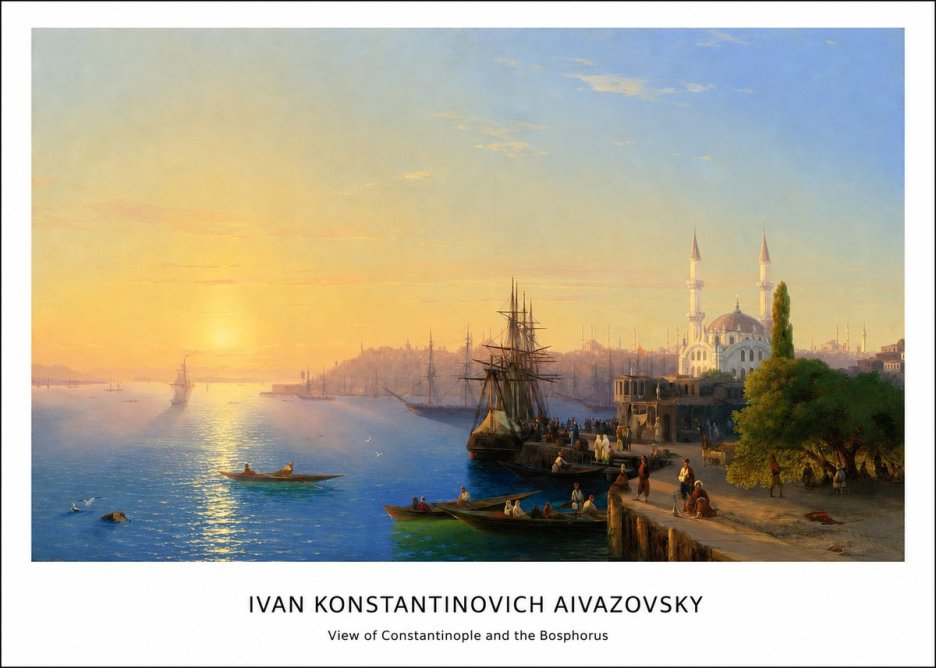 Ivan Konstantinovich Aivazovsky View of Constantinople and the Bosphorus No5 - Affiche