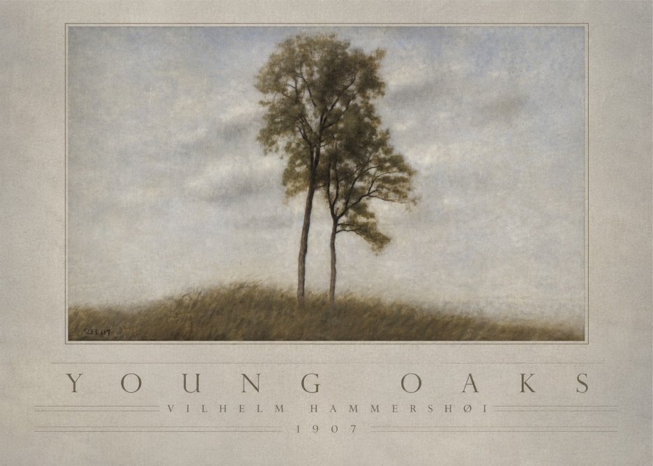 Vilhelm Hammershøi Young Oaks No4 - Affiche