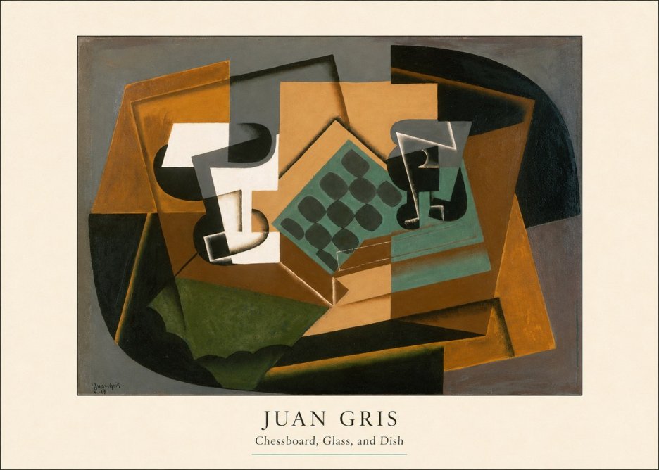 Juan Gris Chessboard, Glass, and Dish No4 - Affiche