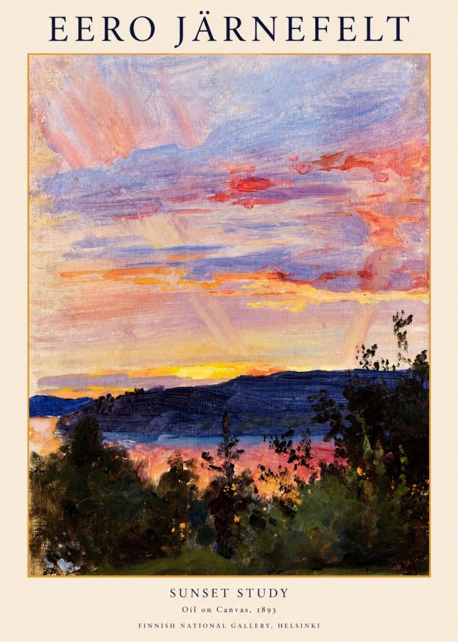 Eero Järnefelt Sunset Study No1 - Affiche