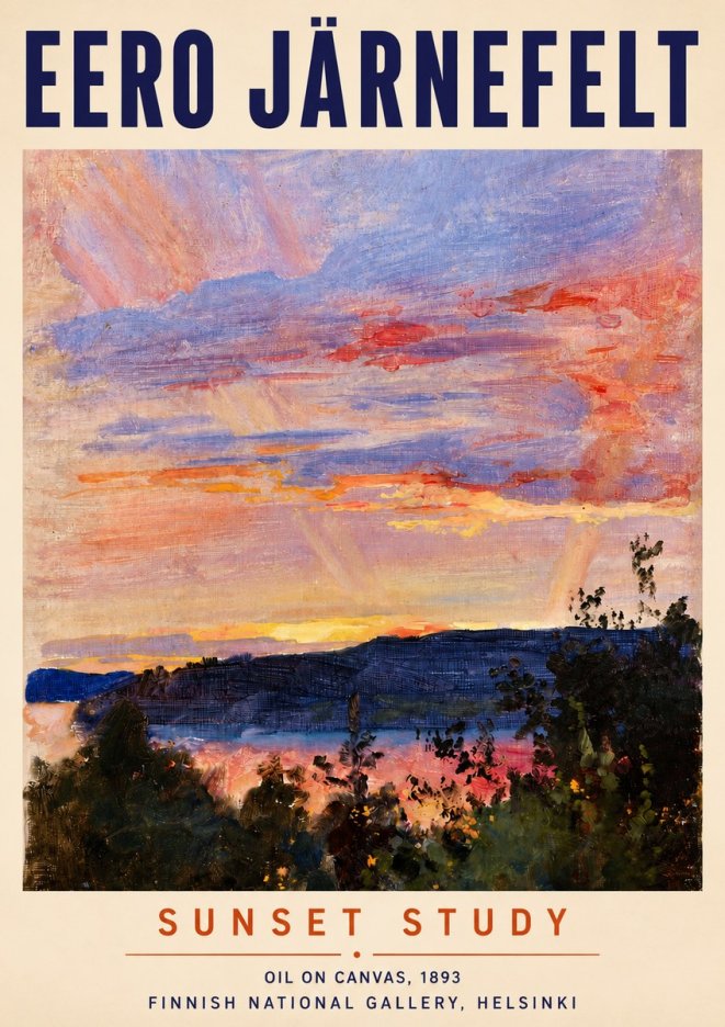 Eero Järnefelt Sunset Study No3 - Affiche
