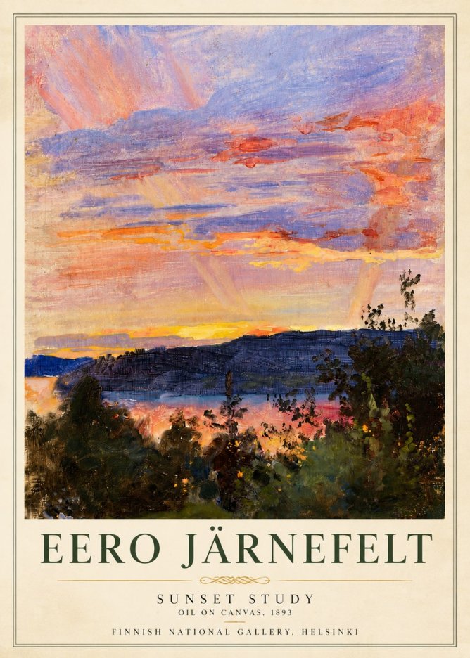 Eero Järnefelt Sunset Study No6 - Affiche