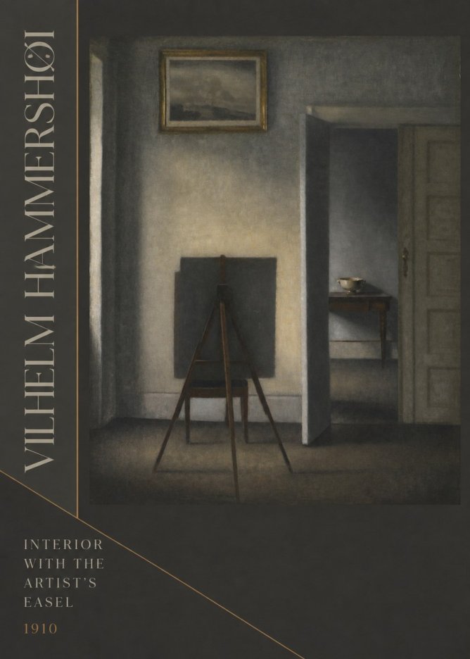 Vilhelm Hammershøi Interior with the Artist's Easel II No6 - Affiche