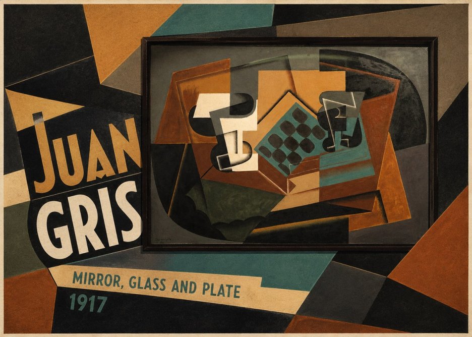 Juan Gris Mirror, Glass and Plate No3 - Affiche