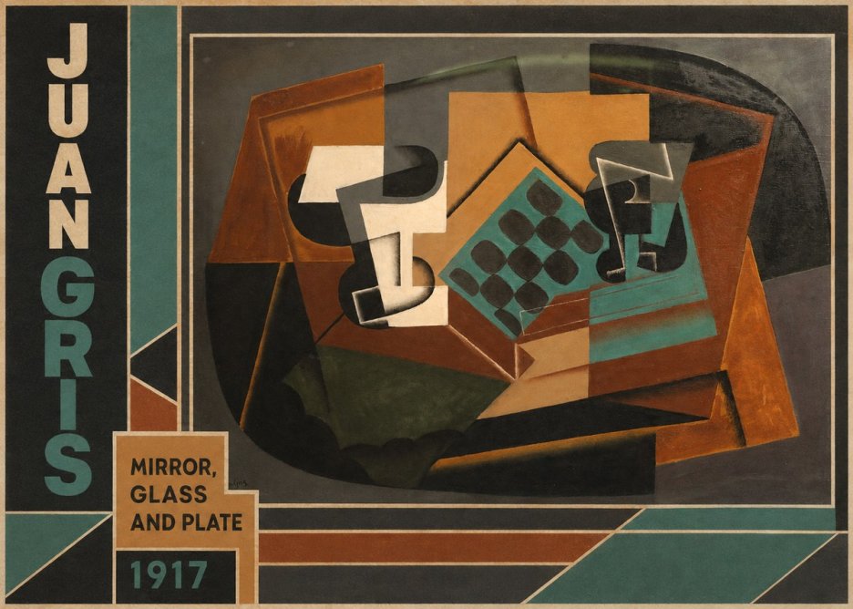 Juan Gris Mirror, Glass and Plate No4 - Affiche
