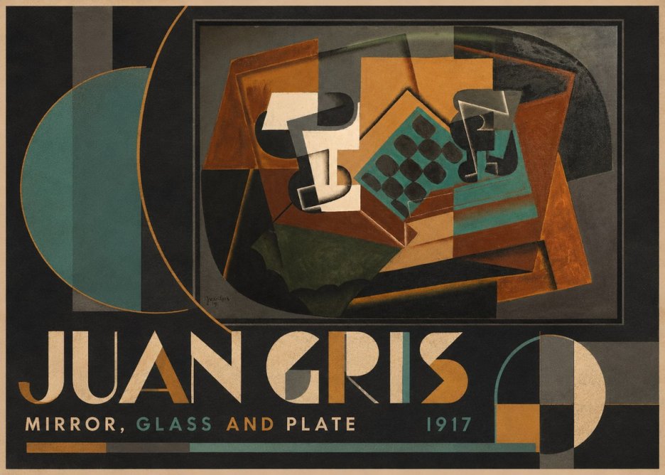 Juan Gris Mirror, Glass and Plate No5 - Affiche